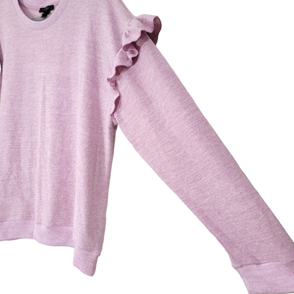 J. CREW Lilac Purple Pullover Ruffle Shoulder Soft Sweater Women's Size XXL NWT - Picture 5 of 9